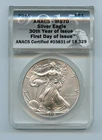 2015  American Silver Eagle 1 OZ ANACS  MS70  | First Day of Issue
