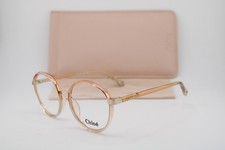 New Chloe Ch 0033o 003 Clear Brown Gold Authentic Eyeglasses 51-18