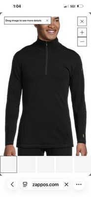 Smartwool Women's Thermal Merino Wool 1/4 Zip Pullover Base Layer Black M