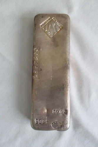 Johnson & Matthey 50oz. Silver Bullion Bar Serial No. C024587