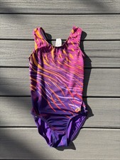 GK Elite Sz AXS Sportswear Gymnastics Dance Leotard Purple/Orange 