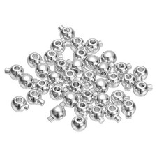 40 Pcs Round Crimp Beads, 3.2mm Copper Spacer Beads, Silver