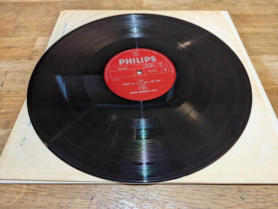 SAL 3473 Arthur Grumiaux Bach Sonata Partita no. 2 Philips Stereo LP - Image 3 of 4