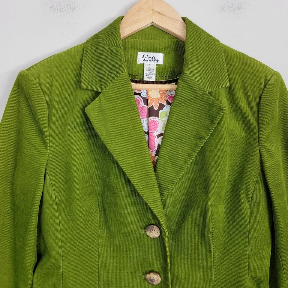 Chaqueta Blazer Lilly Pulitzer Pana Parche en el Codo Floral Forrada Preppy Para Mujer 4 Foto 2 de 4