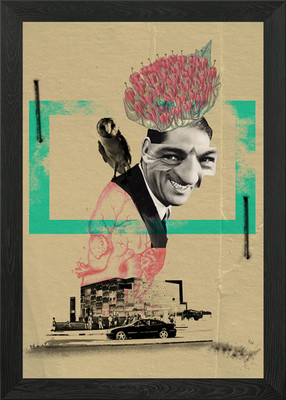 Digitale Collage gerahmtes Wandbild Poster Leinwanddruck Bild