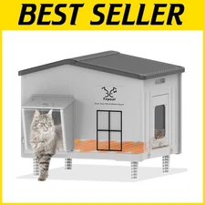Durable Heated Outdoor Cat House - Weatherproof & Insulated