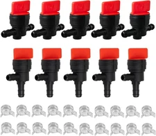 10 Pack 1/4 Inch Inline Fuel Shut Off Valve Straight 90 Degree Gas Valve