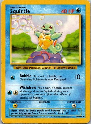 Squirtle Common Base Set 063/102 HP
