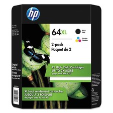 Genuine HP 64XL Tri-color and Black Combo Ink Cartridges NEW Exp 2026-2027