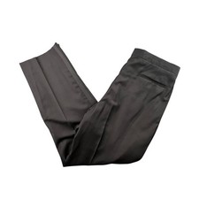 Mens Tuxedo Dress Pants 37X33 Wool Black Pleated Formal Slacks w/Leg Stripes EUC