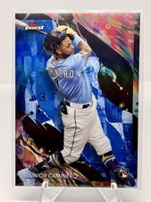 2024 Topps Finest Junior Caminero Uncommon Blue Refractor /150 Rookie RC Rays