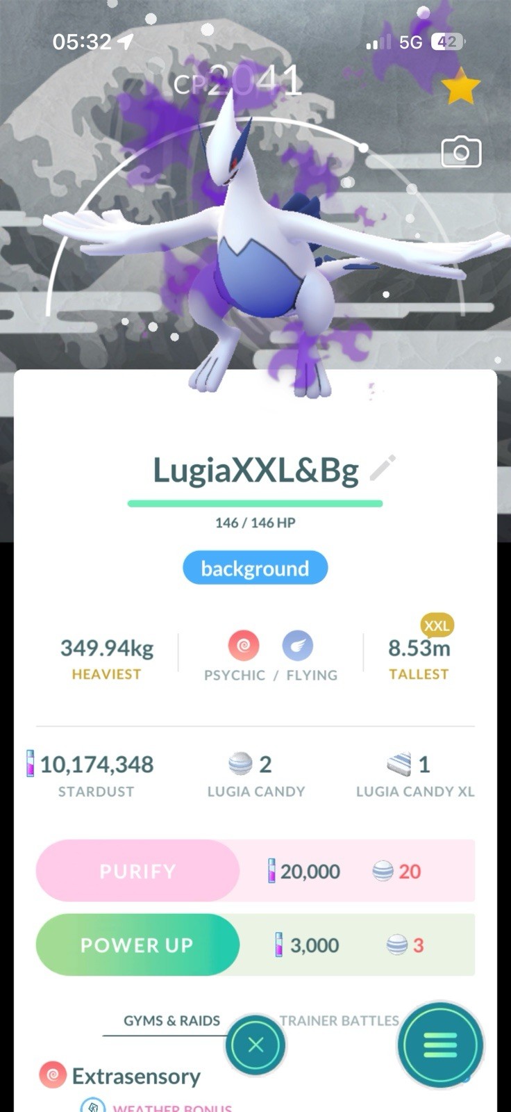 Lugia / Background (XXL) Pokemon Go / VERY RARE 🔥