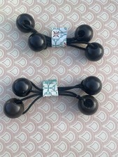 4 Vintage Solid Black Knocker Ball Ponytail Elastic Hair Ties