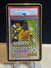 PSA 10/10 Pele 4/8 - 2021-22 Panini Mosaic Black Gold Brazil Auto Rare
