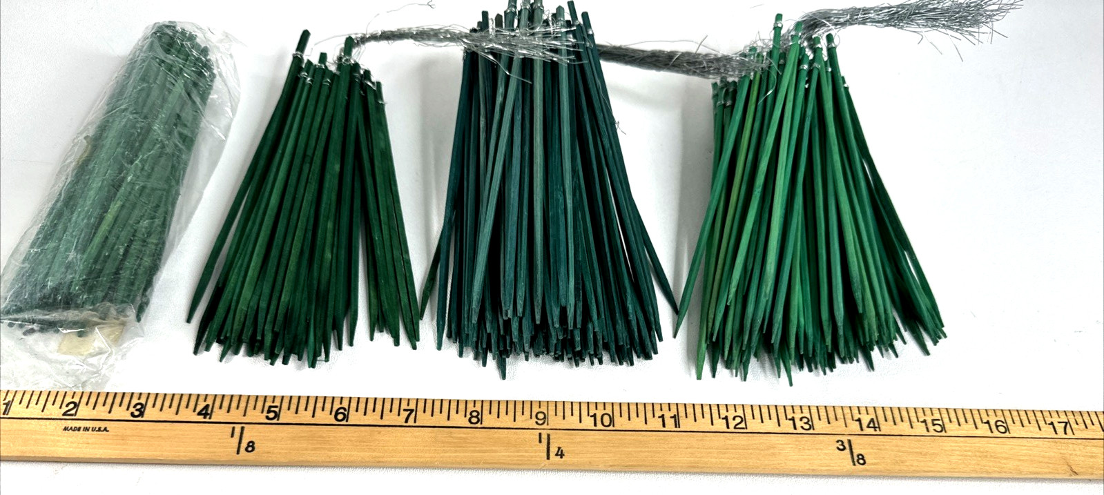 New Professional Floral Stem Supports 4 Bunches 2S 2L Wired Green Wood Picks 6"
