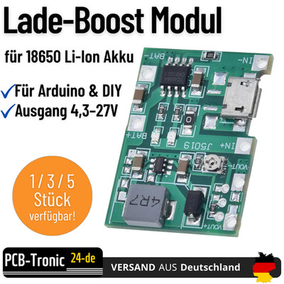 DC-DC Step Up Boost Modul Li-Ion Batterie Ladegerät Spannungswandler für Arduino