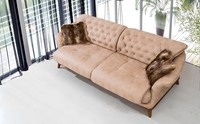 Braune Couch Sofa Wohnzimmer Couchen Polster MöBel Dreisitzer 221Cm