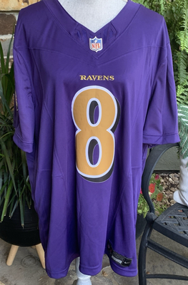 NWT Men's Baltimore Ravens Lamar Jackson Nike Purple Game Jersey Size XL | eBay