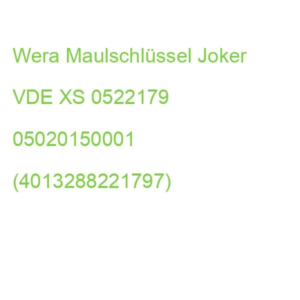 Wera MaulschlüSsel Joker Vde Xs 0522179 Selbstjustierend 05020150001 (4013288221-image