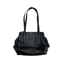 Borsa Prada in pelle nera con logo in rilievo vintage autentica usata dal...