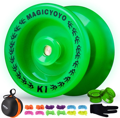 Responsive Yoyo K1 plus Glow in the Dark Green Yoyo for Beginner Kids, Plastic A