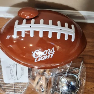 Coors Light Football Shaped Portable Charcoal BBQ Grill Barbecue Tailgate NEW