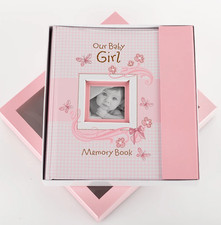 Baby Girl Memory Book Christian Keepsake Photo Album First Year Pink