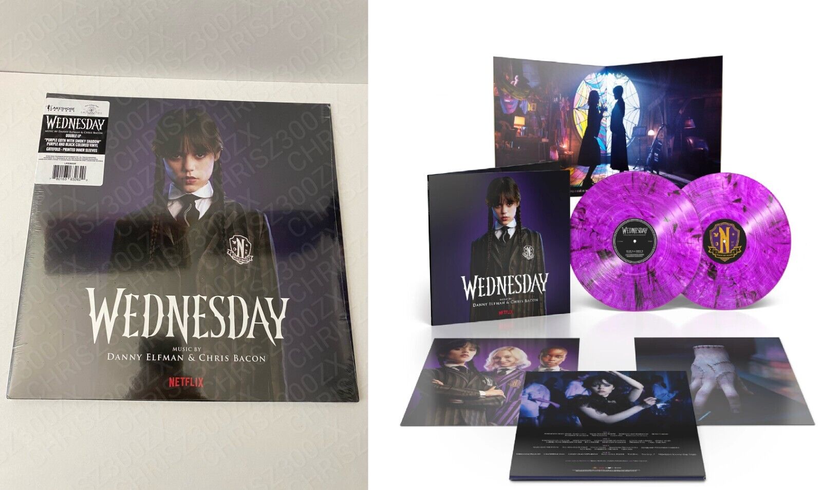 Wednesday - Netflix Series Soundtrack Limited Edition Pink Black Split  Vinyl 2LP