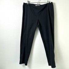 Eileen Fisher Pants Size M Black Zip Ankle Organic Cotton Stretch Side Zip