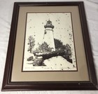 Marblehead Ohio Historic Lighthouse Litho Print Artist Proof Signed Mixed Media