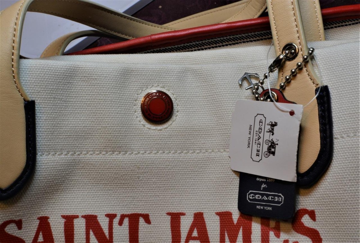 NWT Auth Coach Legacy Weekend Saint James Canvas Handbag Tote