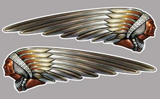 2 x STICKER INDIAN sans inscription COTE GAUCHE ET DROIT AUTOCOLLANT MOTO IZ016