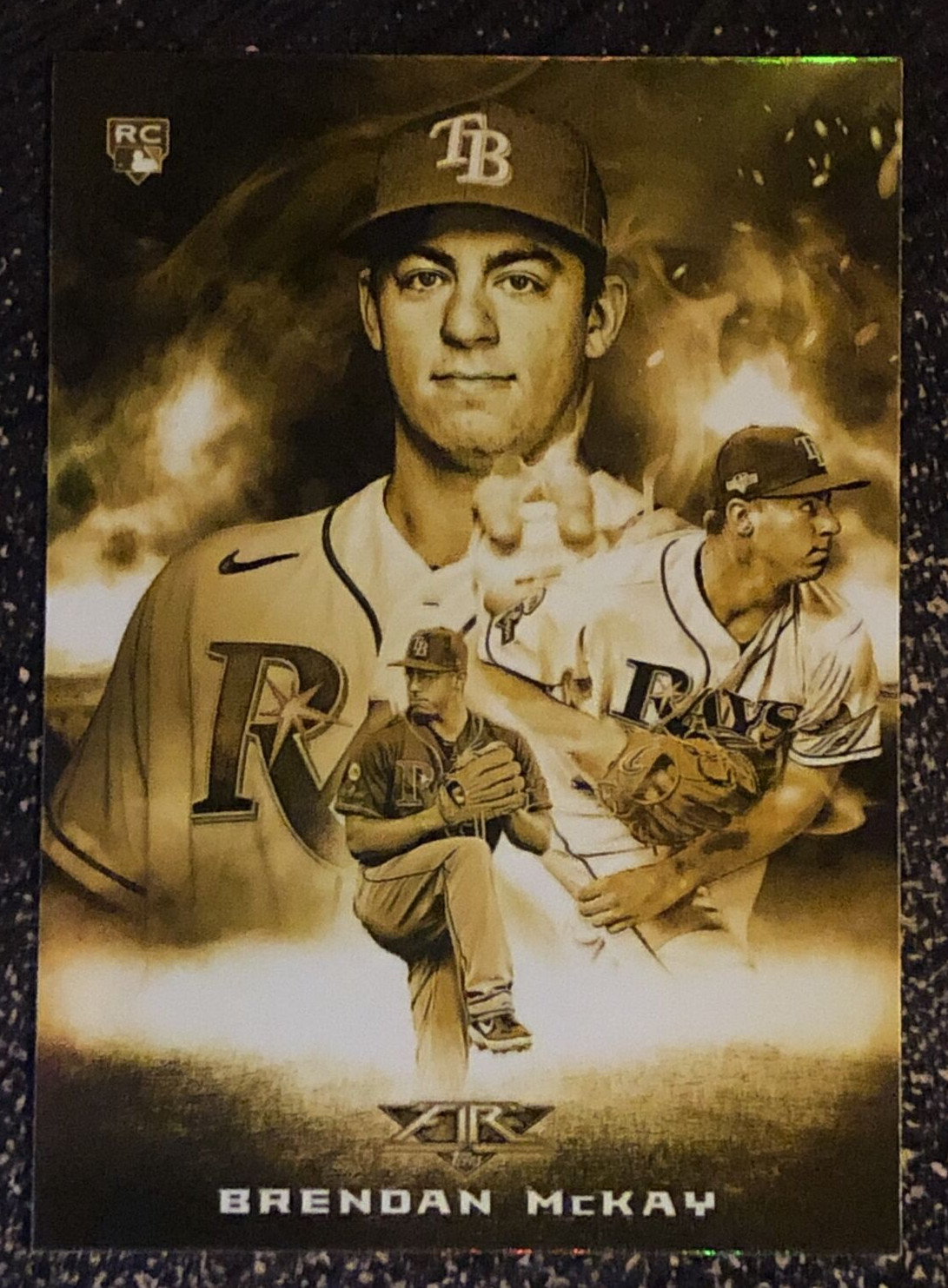 2020 Topps Fire Smoke and Mirrors Gold Minted #14 Brendan McKay