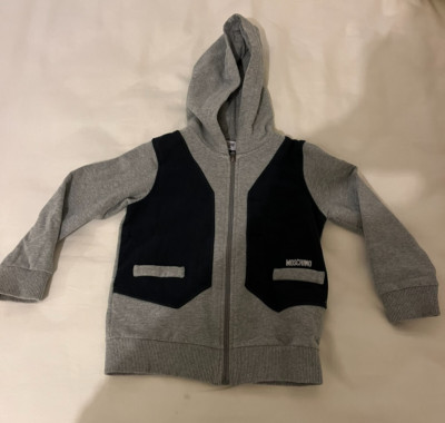 Moschino Boy gray vest hoodie zip up size 2