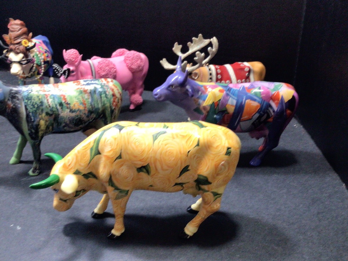 9 - Rare Cow Parade Collectible Figurines And Cow Parade