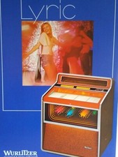 Wurlitzer Lyric Jukebox Volantino Fonografo Originale Musica Arte 8,25" x 11,5 Blu
