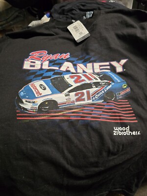 Ryan Blaney Motorcraft #21 2-sided T-shirt Medium   NWT (Kyle Petty On Car)