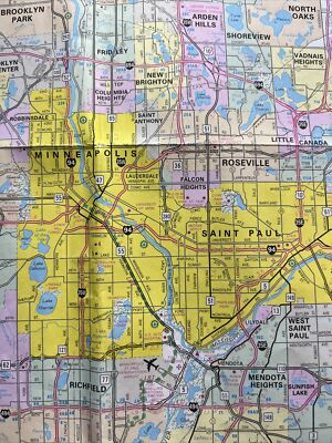 #ad #ad Minnesota MN State Highway Map Road Vintage Twin Cities Winona Mankato St Paul $9.99
