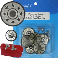 20 mm No-Sew Replacement Jean Tack Buttons (39F76) 6 CT. w/Tool