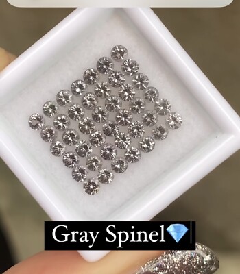 Marvelous 2.5mm Round 100% Natural Grey Spinel 2+ct
