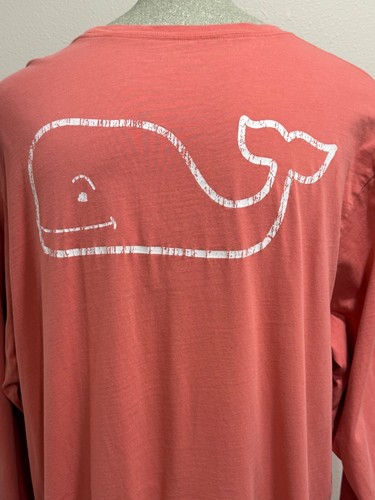 Vineyard Vines Men’s Size XXL 2XL Coral Long Sleeved T-shirt Graphic Logo Whale - Picture 6 of 8