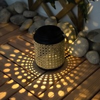 Solarlampe AußEnlampe Gartenleuchte Pendellampe Bambus Terrassenlampe Led H 30Cm