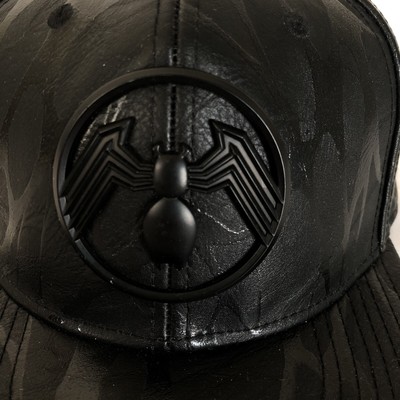 black faux leather cap