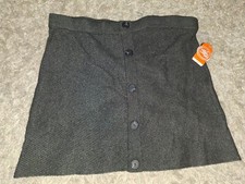 Wonder Nation Girls Size 14/16 Plus Knit Skirt With Buttons Black NWT Eb28
