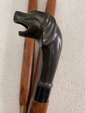 Designer Vintage Wooden Cane Dog Brass head Handle walking stick cane Gift
