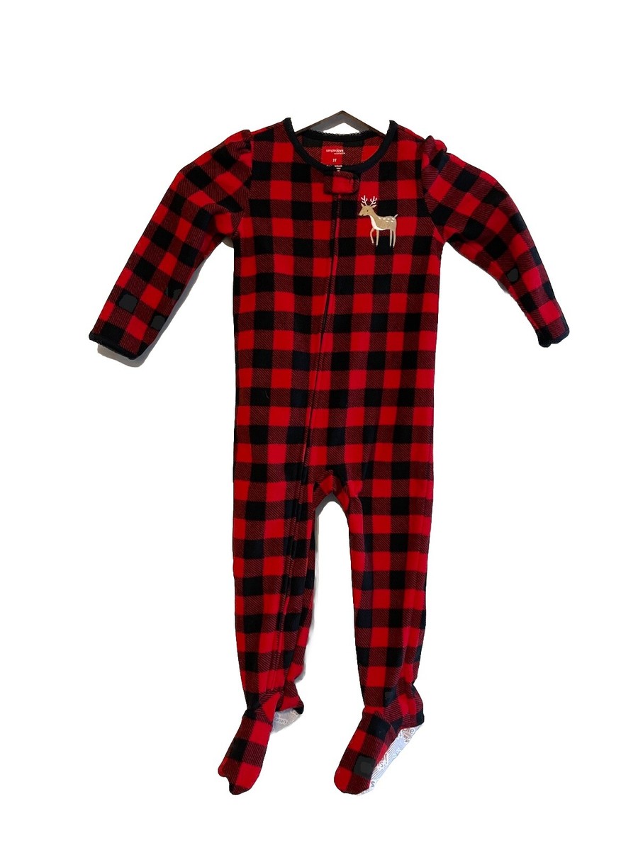 Footed Pajamas Buffalo Plaid Newborn Pajamas Buffalo Plaid Bear