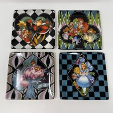 Disney Parks Alice in Wonderland Set of 4 Ceramic Plates 6.25" in Original Box