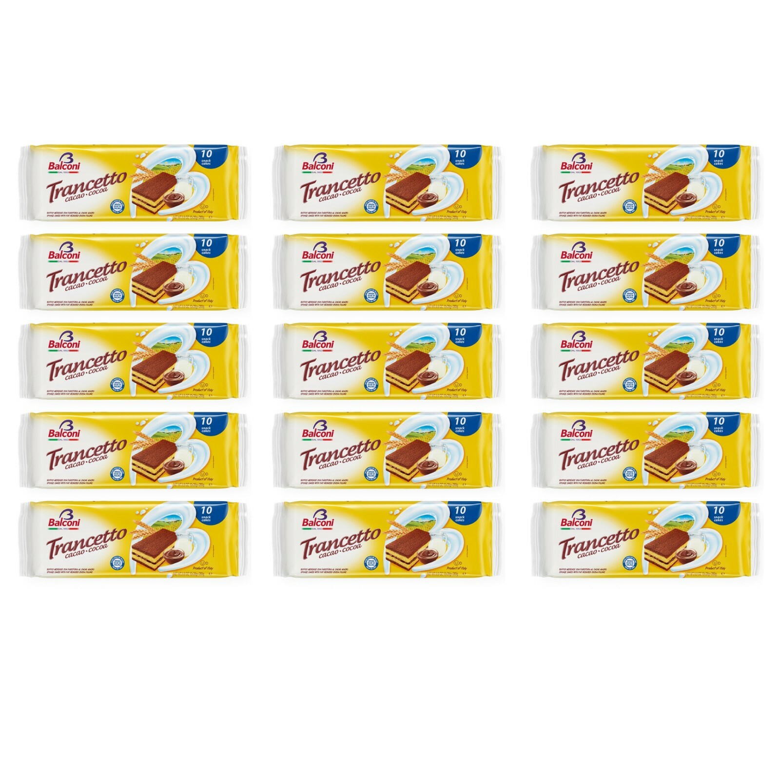 150x BALCONI Trancetto al Cacao - Cocoa merendine snack al cioccolato 280gr