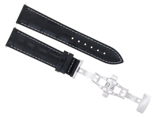21MM cinturino in pelle watch band per ZENITH EL PRIMERO CHRONOMASTER  Orologio Nero WS | eBay