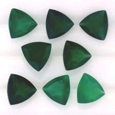 COMMERCIAL EMERALD 7 MM TRILLION CUT CALIBRATED 2 PC SET F-2664 TREATED